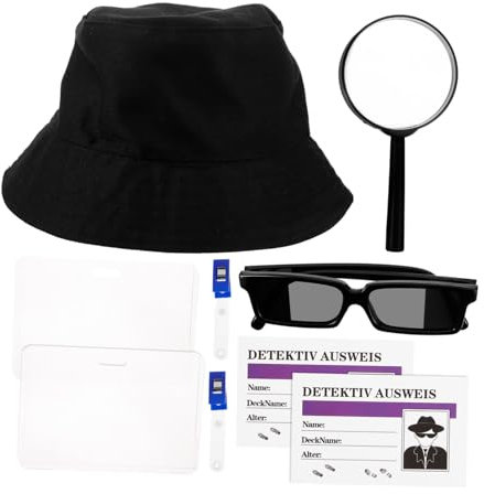 GETAJGHSD 1ensemble Chapeau De Détective avec Loupe Et Accessoires De Jeu De Rôle Kit De Cosplay pour Fêtes Halloween Et Activités Ludiques