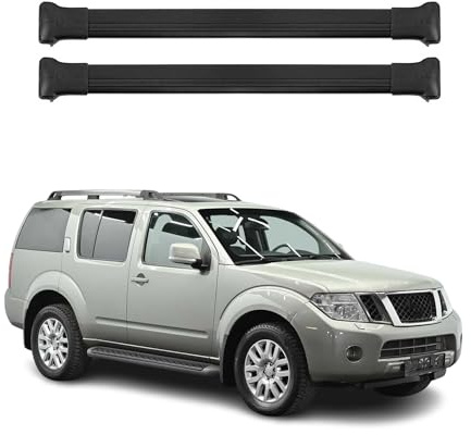 Dachträger, Querträger, kompatibel mit Nissan Pathfinder 2004-2013, Aluminium, Schwarz