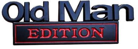 2 Stück Old Man Edition Auto-Emblem, 2025 Neue Autoaufkleber Für Männer, 3D Metall Auto Embleme Sticker,Witziger Auto Motorrad Aufkleber 3D Abzeichen | Universelles Fahrzeugdekoration Zubehör