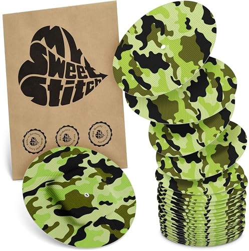 MySweetStitch – 10–25× Cerotto Simplera rotondo, overpatch Ø 70 mm, delicato sulla pelle, impermeabile e traspirante (Camouflage, 25)