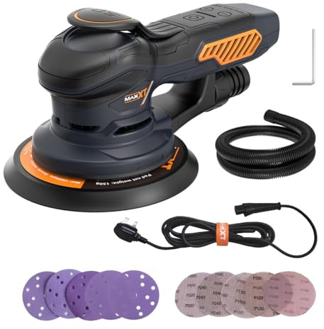 MAXXT Brushless Orbital Sanders for 6inch,Electric 10000 RPM Random Orbital Sander with 10PCS Sandpapers 6 Variable Speed Sander for Wood Sanding Polishing