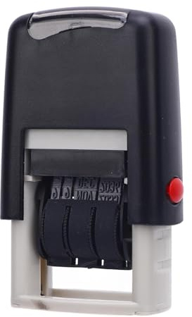 Jeffergarden Datum Stamper Self Inking Justerbar Engelsk Datumstämpel med Tydligt Avtryck för Dokument Kontor Använd Förpackning (Svart)