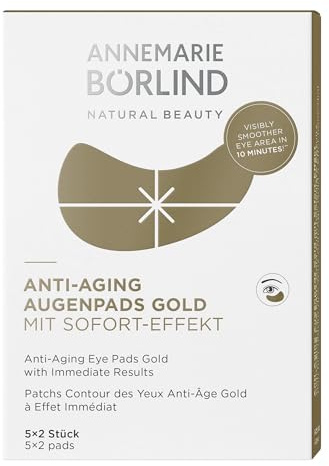 ANNEMARIE BÖRLIND Anti-Aging Augenpads Gold mit Sofort-Effekt (5x2 Stk.) | Anti-Aging Eye Patches, Augenpads Gegen Augenringe, Fältchen & Linien, Mit Hyaluron, Glättende & Straffende Augenmaske