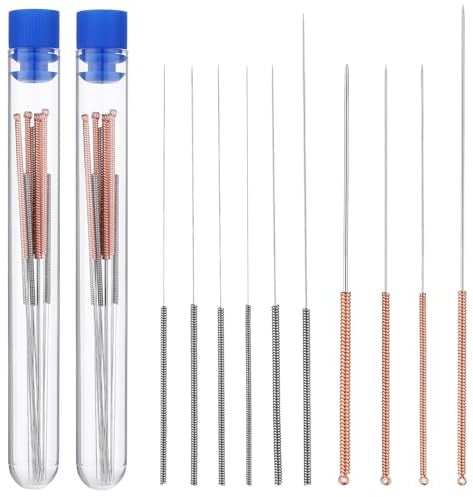 TIESOME 20 Stück 3D Drucker Düsenreinigungsnadeln,3D Druck Düsen Reinigungsset 0.15-1mm Edelstahl Düsen Reinigungsnadeln mit Kunststoff Aufbewahrungsrohr Drucker Zubehör Nozzle Cleaning Tool Kit