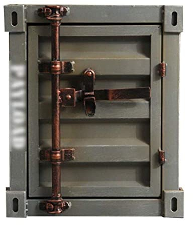 CLSDRZC Feuerfeste, wasserdichte Ablage, Retro-Eisenschrank, Spind, Vitrine, Wand- oder Bodenmontage für Eisenschrank, Grau, 40 x 38 x 48 cm für H