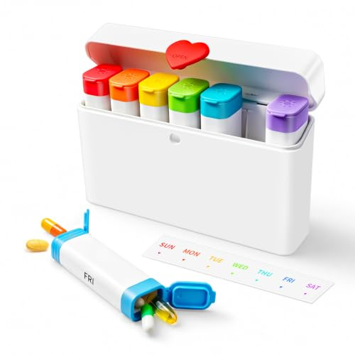Cruxer Weekly Pill Organiser 7 Day 2 Times a Day for AM PM Portable | Large Capacity Travel Medicine Box with 14 Compartments, Tablet Dispenser Suitable For Vitamin, Capsule, Fish Oil