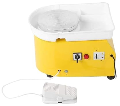 WAFOHSR Macchina for Tornio da Vasaio Elettrico for Studenti E Dilettanti, Strumento for Modellare La Ceramica Controllo Preciso(Yellow,350W)