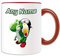 Personalisierbares Geschenk – Yoshi Riding Tasse (Pinguin Video Game Charakter Kostüm Design Farbe) Name Nachricht Einzigartig Silly Funny Neuheit Computer RPG Controller Jumpman Luigi Mario