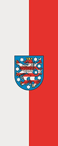 U24 Fahne Flagge Thüringen im Hochformat Premiumqualität 150 x 600 cm