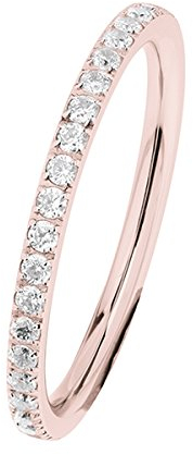 Ernstes Design Evia Ring, Vorsteckring, Beisteckring, Edelstahl rosé beschichtet mit Zirkonia rundherum R455.WH (62 (19.7))