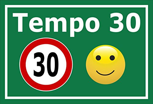 Melis-Folienwerkstatt Schild - Tempo 30-30x20cm | 3mm Hartschaum - S00040-043-G - 20 Varianten
