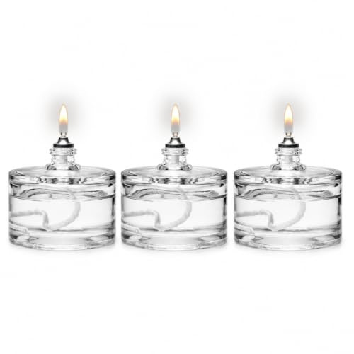 Clearcraft 3 x60ml Refillable Glass Tea Light Oil Candle for Home and Garden