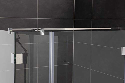 Konzept Design Stabilisierungsstange mit Seitenarm, Stabilisationsstange Eck-Dusche (100cm, Chrom Eckig)