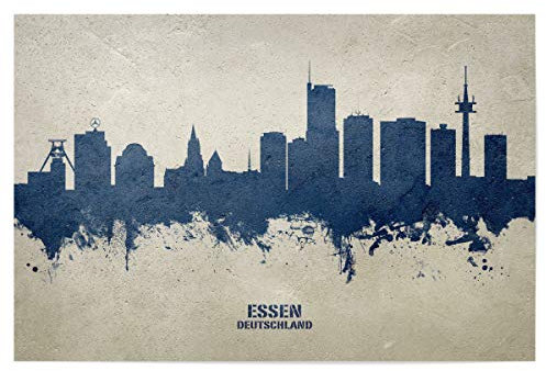 artboxONE Poster 90x60 cm Städte Essen Germany Skyline PaintBlue - Bild Essen City Cityscape