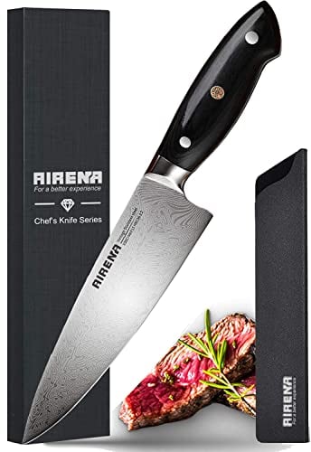 AIRENA Chef's Knife - 8 Inch Pro Kitchen Knife, German Stainless Steel Professional Kitchen Knives with Ergonomic Handle, Ultra Sharp-Best for Home Kitchen and Restaurant