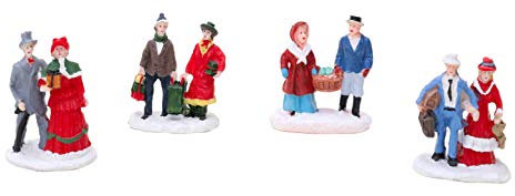 Toyland® Mini-Figuren aus Kunstharz, für Weihnachten, Sammlerstück – Dorf-Szene – Weihnachtsfiguren (Paar (zufällig))