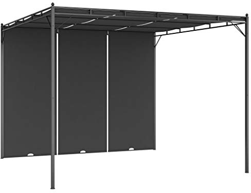 vidaXL Gartenpavillon mit Seitenvorhang Pavillon Pergola Gartenzelt Partyzelt Terrassendach Überdachung Sonnenschutz 3x3x2,25m Anthrazit