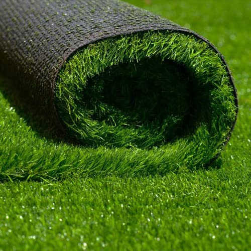 VIRSUS 2 Rotoli Prato Artificiale 1x25 Metri Erba alta 7mm Giardino Sintetico per uso Indoor e Outdoor Manto Erboso Calpestabile in Polimero Plastico ad alta densità cuciti su Supporto Drenante (50mq)