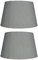 2 Pack - Grey 12 Cotton Tapered Drum Vintage Lampshade with Reversible Gimble & Shade Reducing Ring to Fit All Types of Lampholders - Rolled Edges - Hard Lined - Sold in Pairs