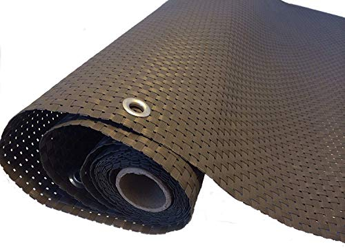 Smart Deko 90x600cm, Grau PE Rattan Balkonsichtschutz, Balkonverkleidung, Windschutz, Sichtschutz und UV-Schutz für Balkon, Gartenanlagen, Camping und Freizeit
