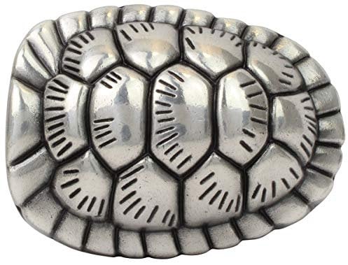 BELTINGER Gürtelschnalle Schildkröten-Panzer 4,0 cm | Buckle Wechselschließe Gürtelschließe 40mm Massiv | Wechselgürtel bis 4cm | Silber