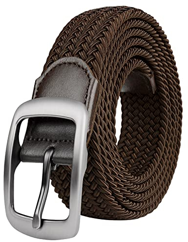 Awlyfm Flechtgürtel Herren 120m Stretchgürtel Elastischer Gürtel Männer Braun
