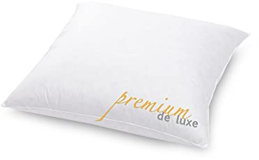 Hanskruchen Premium de Luxe Trösterchen Daunenkissen 60x60 cm - Made in Germany Daunen Kuschelkissen aus 100% Baumwolle - 90% Daunen 10% Federn Kopfkissen für Allergiker