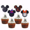 24 Stück Mini Mouse inspiriert Cupcake Toppers Mini Halloween Cupcake Picks Dekorationen für Halloween-Thema Baby Dusche Kinder Geburtstag Kuchen Dekorationen Zubehör