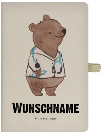 Mr. & Mrs. Panda Personalisiertes Notizbuch Arzt Herz - Personalisierte Geschenke, Doktor, Reisetagebuch, Beruf, Buch personalisiert, Spruch, Geschenk, personalisierbar, Krankenhaus