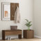 Tidyard Set di Mobili da Corridoio, Mobile da Ingresso con Specchio, Panca da Ingresso, Appendiabiti, Contenitore, Rovere Marrone in Legno Multistrato