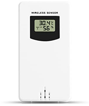 Thermomètre numérique Hygromètre Capteur extérieur pour station météo Capteur sans fil Hygromètre Thermomètre électronique 433.92MHz avec affichage, alimenté par 2 piles AA