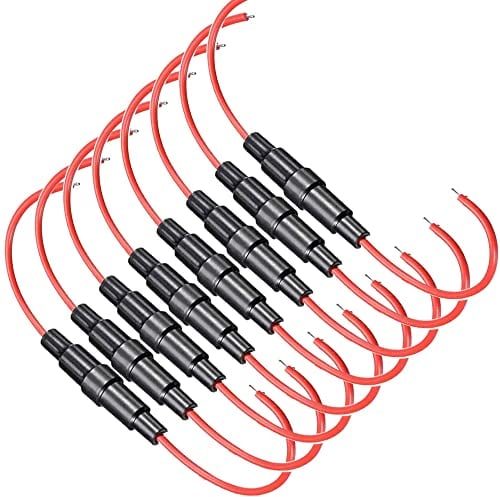 Guuzi 8pcs 32V 20A 6 × 30mm AGC Porte-fusible Type à vis en Ligne avec Fil 16 AWG