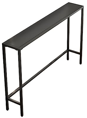 MUYUANSU Console Très Étroite en Fer, Table D'appoint De Canapé Murale pour Salon, Entrée De Chambre - Blanche ou Noire (Taille: 150CM)