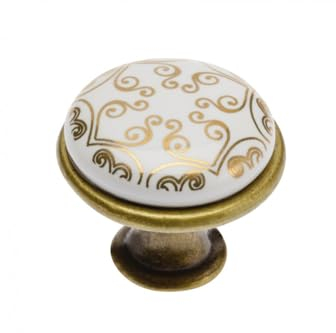 BRESKO 1-20 Stk Möbelknauf Möbelknöpfe Knauf Porzellan Schubladenknopf Knopf Schrankknopf Möbelgriffe Schrank Schubladen J4 (20, Orient Gold - Altmessing)