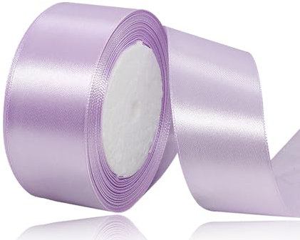 Nastro di Raso Lilla 40mm, 22Metri Oro Nastro in Tessuto Nastro Satinato per Confezioni Regalo, Bomboniere, Artigianato, Fiocchi per Capelli, Bouquet da Sposa