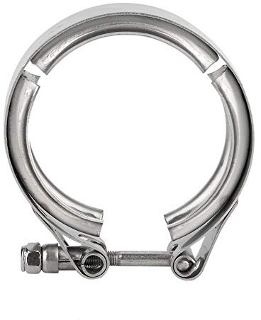 V Band Clamp 2.5 inch, Universal Exhaust Clamp Stainless Steel Coupler Exhaust Muffler Pipe Band Clamp Turbo Exhaust Band Clamp, for Wastegates Blow-Off Valves