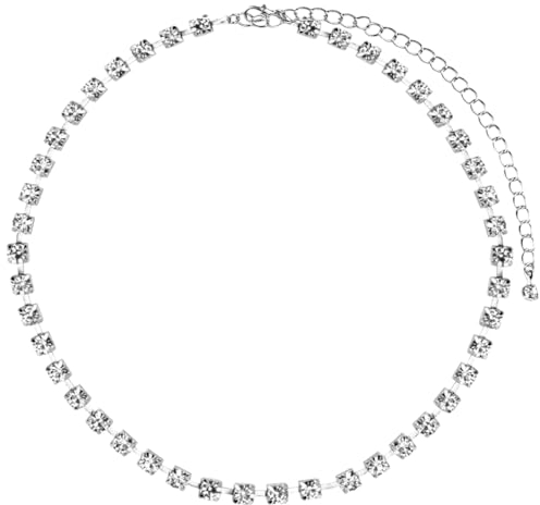 FERCAISH Kette Gürtel Damen, Taillenkette Silber Kleid, Verstellbare Strass Bauchkette, Metall Diamant-Gürtelchain, Für Abendkleid Dekorative