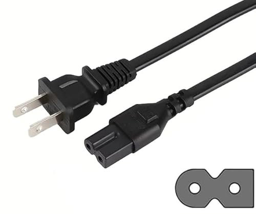 2 Zinken polarisiertes AC-Wandnetzkabel für Vizio-LED-TV Smart HDTV D-E-M-Serie Bose Companion Multimedia-Lautsprechersystemkabel Box Router Modem Arris Sharp Sanyo NS-HW303 Soundbar-Ersatz