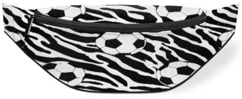 Zebra Fußball-Hüfttasche für Damen, Herren, Mädchen, Jungen, Kinder, Zebramuster, Bauchtasche, Geldbörse, Gürteltasche für Reisen, Sport, Laufen, farbe, M