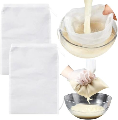 SASHA SQUARE 2 Pack Ultra Fine Nylon Mesh Strainer Bag, Absorbs Less & Strain More, 30x 45cm Easy To Clean, (100 mesh / 150 micron)