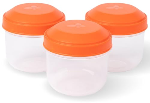 Amuse Rikko Snackbox Kinder | Set aus 3 Stück Frischhaltedosen mit Deckel, Meal Prep Snack Aufbewahrungsbox | Vorratsdosen luftdicht, Lebensmittelaufbewahrung | Ideal für Rikko Lunchbox | Orange