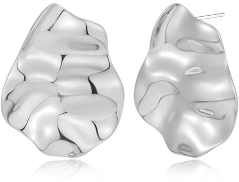 LILIE&WHITE Ohrringe Ohrstecker aus Silber – Eleganter Statement-Schmuck mit organischer Form, polierter Oberfläche und einzigartigem Design