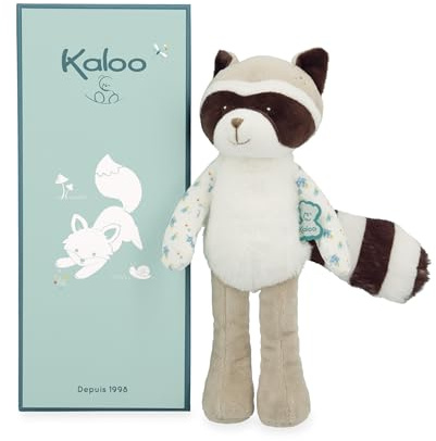 KALOO - Fripons - Gaston Waschbärpuppe - Babyplüsch und Schmusetuch - Ideal zur Geburt - Grau - 25 cm - Ab der Geburt - K205002