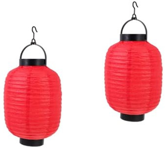 Cabilock 2 Stk Winterliche Melonenlaterne für den einzug lampions kinder japanische Laternen im Freien verdrahtet weihnachtsdeko Ramen DIY Laterne Party-Deko-Requisite Papier rot