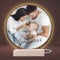 INDIGOS UG LED Lampe rund mit Foto und Wunschtext personalisierte Geschenke aus Acrylglas 14x14 cm als Nachttischlampe mit optional warmweißem Licht Fotogeschenk für Kinderzimmer Schlafzimmer