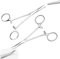 WPPQWP 2 Stück 12.5cm Piercing Zange Set, Selbstsichernd Piercingzange Edelstahl, Gezacktes Design, Arterienklemme, Hakenlöser Angeln, Hundehaar Katzenhaar(1 Gerade+1 Gebogene)
