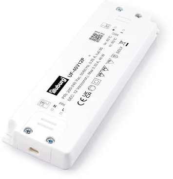 illuburg LED Trafo 12V 40W Flach Flackerfrei Geräuschlos für G4 GU5,3 LED Streifen Möbel Verdeckte Montage Netzteil Treiber Vorschaltgerät Driver Power Supply
