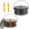 Lot de 2 supports en spirale anti-moustiques, portable, avec 2 brosses, porte-bobine mobile pour moustiques, porte-encens en métal classique, pour la maison, le camping, le jardin