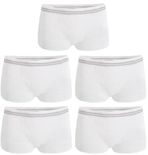 5 Pcs Net Pants for Incontinence Pads, Disposable Reusable Breathable Stretch Adult Women Men Knickers(L)
