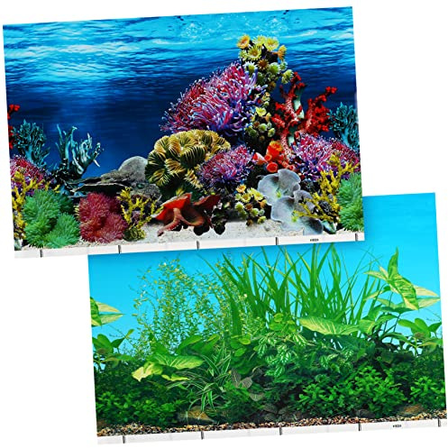 UPKOCH Pegatina De Fondo 3D Calcomanía De Acuario Decoración para Cristal Sin Pegamento Necesario